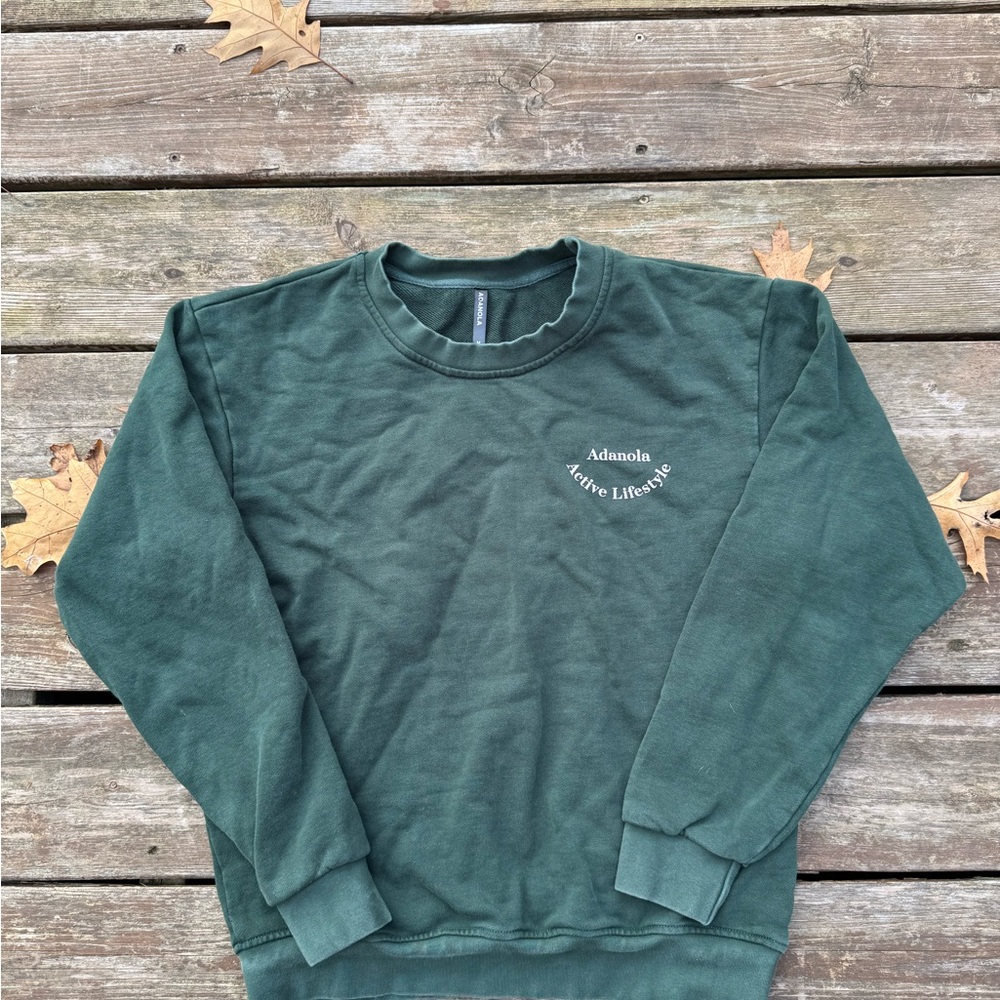 Adanola Forest Green Crewneck Sweater